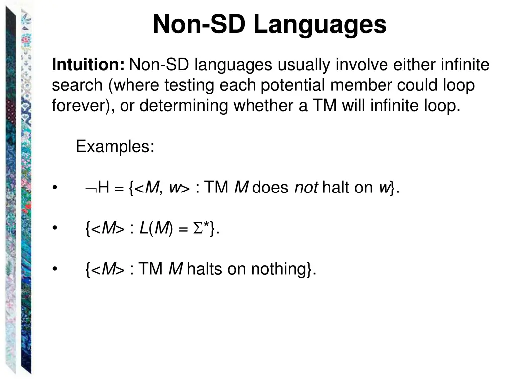 non sd languages 1