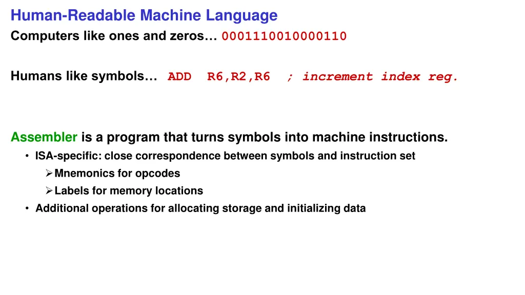 human readable machine language computers like