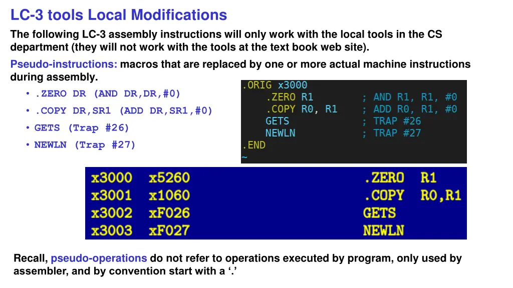 lc 3 tools local modifications the following