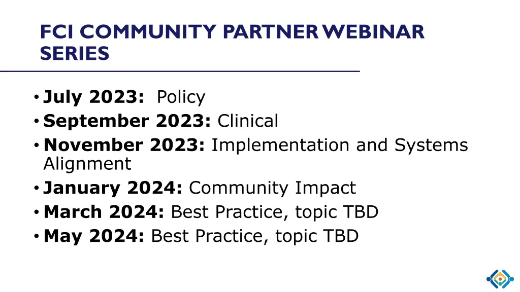 fci community partner webinar series