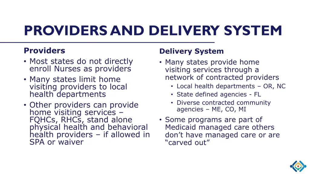 providers and delivery system