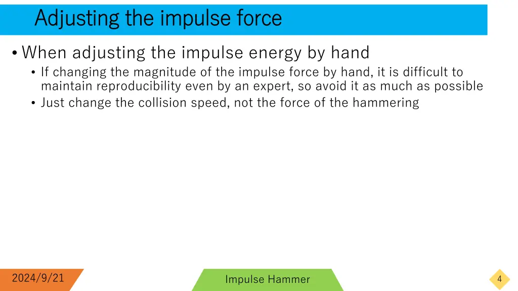 adjusting the impulse force adjusting the impulse 3