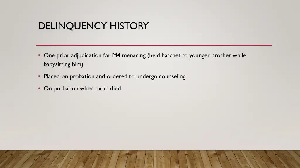 delinquency history