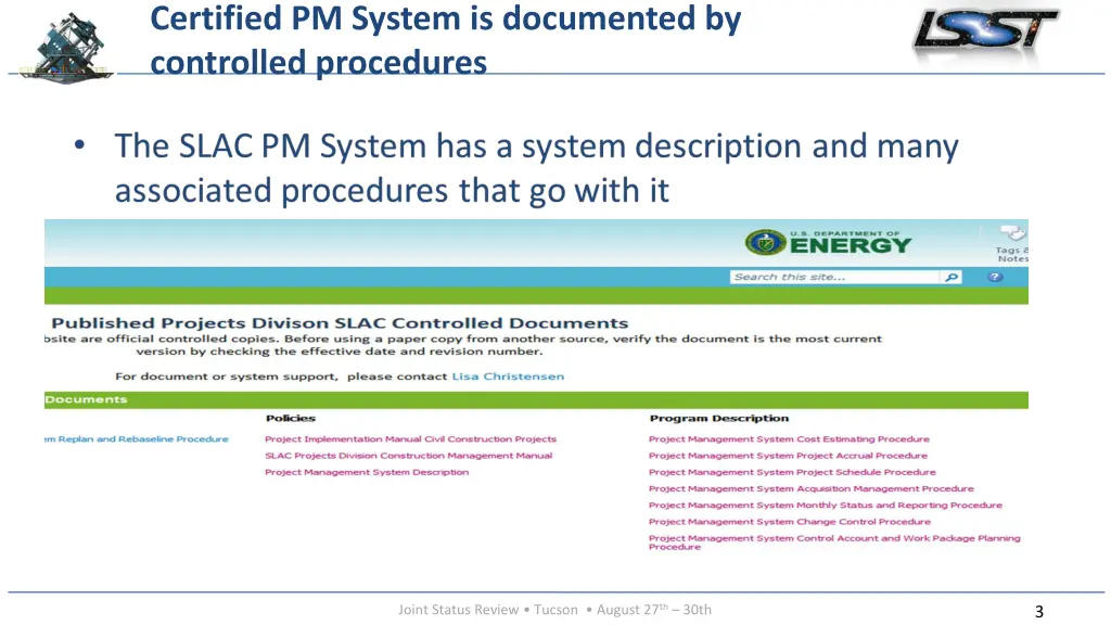 certified pm system is documented by controlled