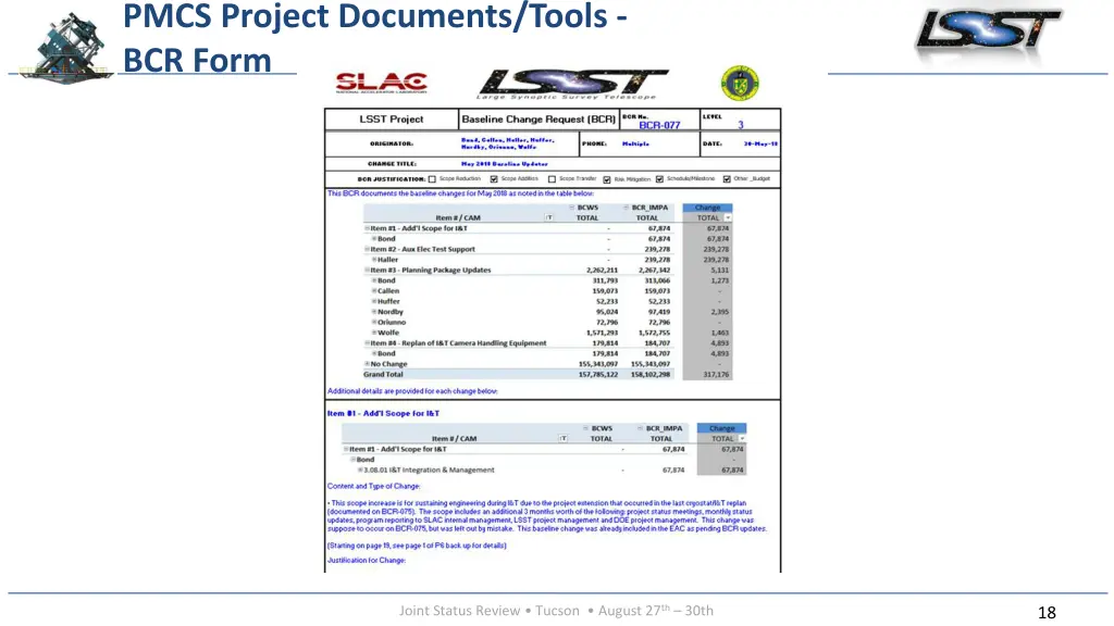 pmcs project documents tools bcr form