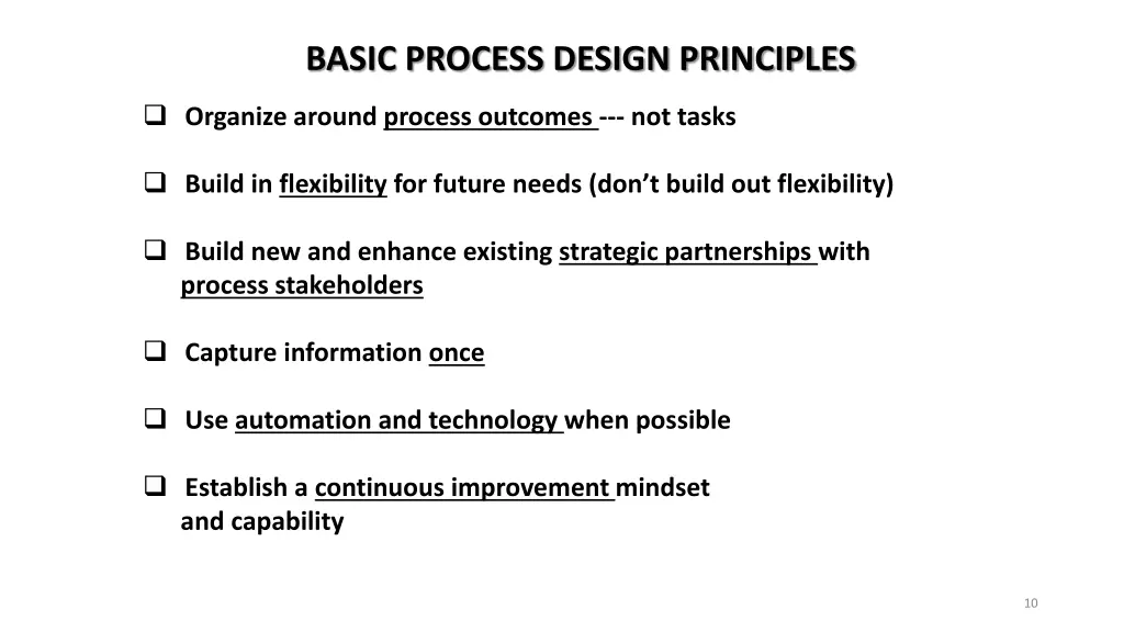 basic process design principles