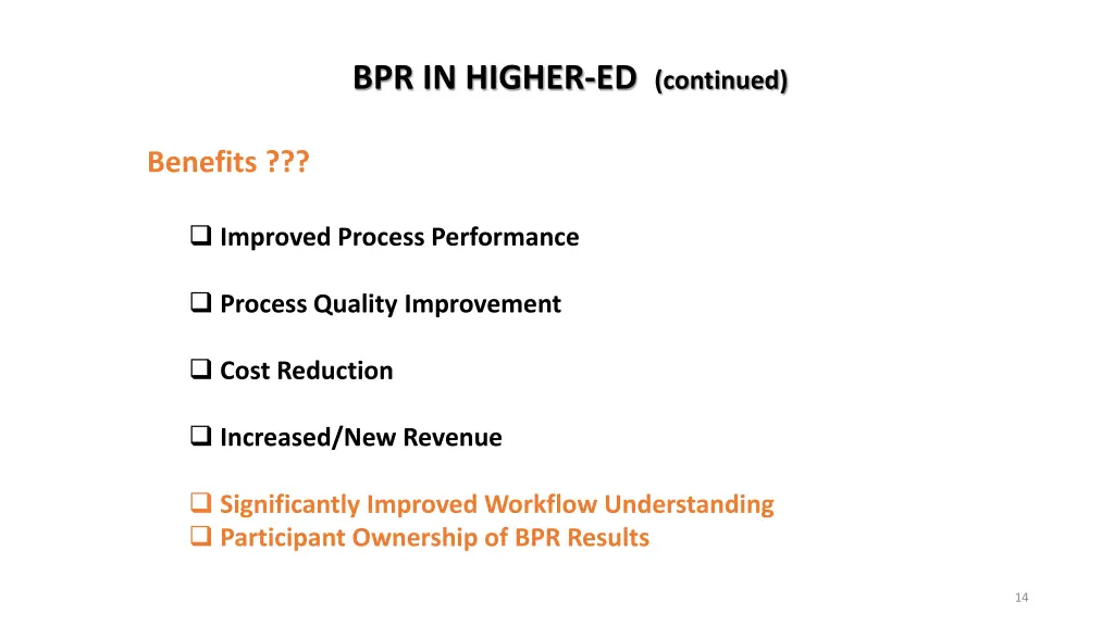 bpr in higher ed continued 1