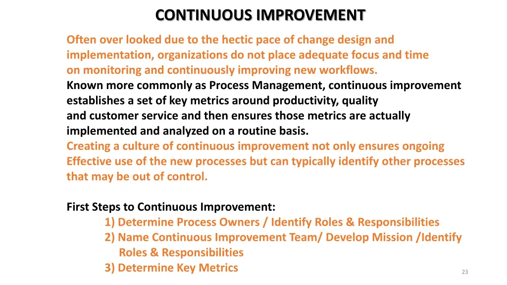 continuous improvement