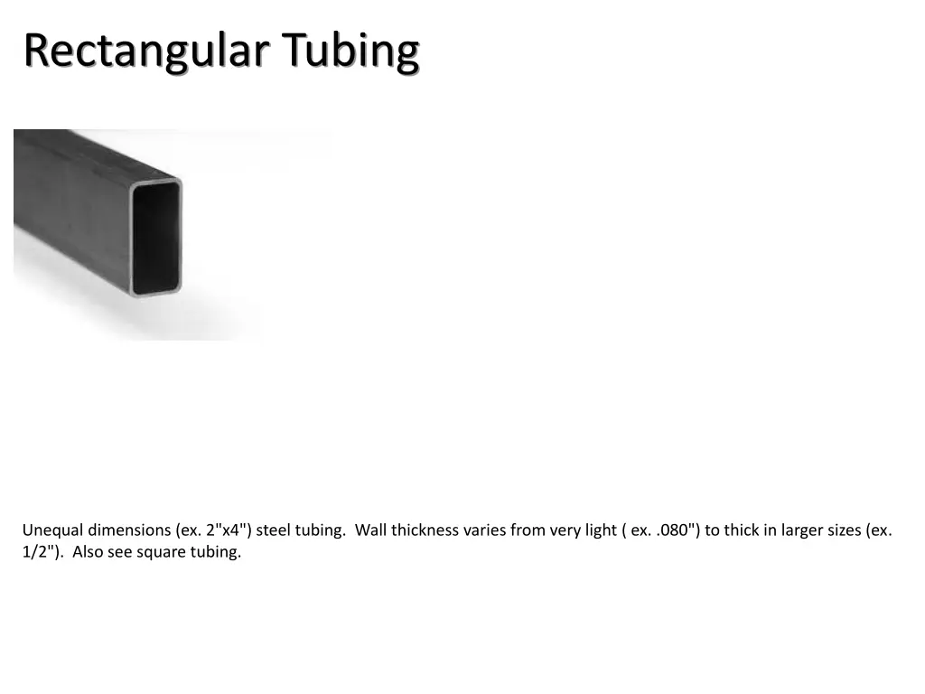 rectangular tubing