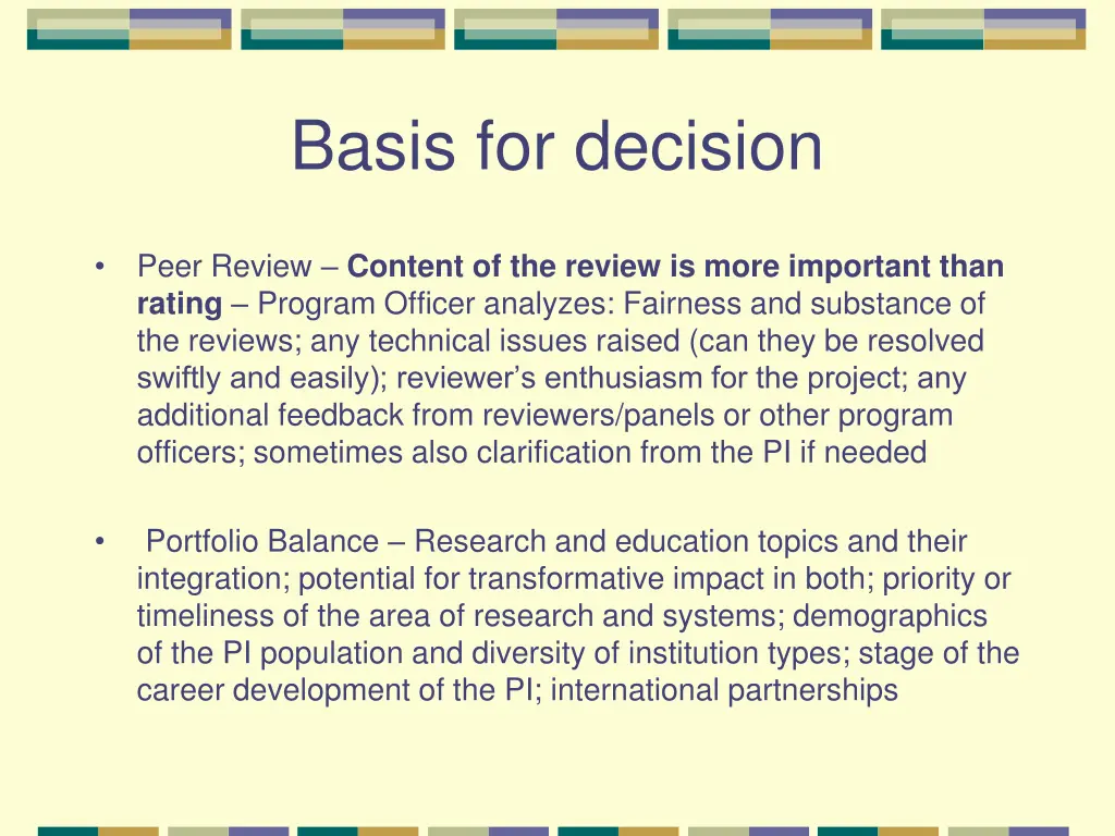 basis for decision