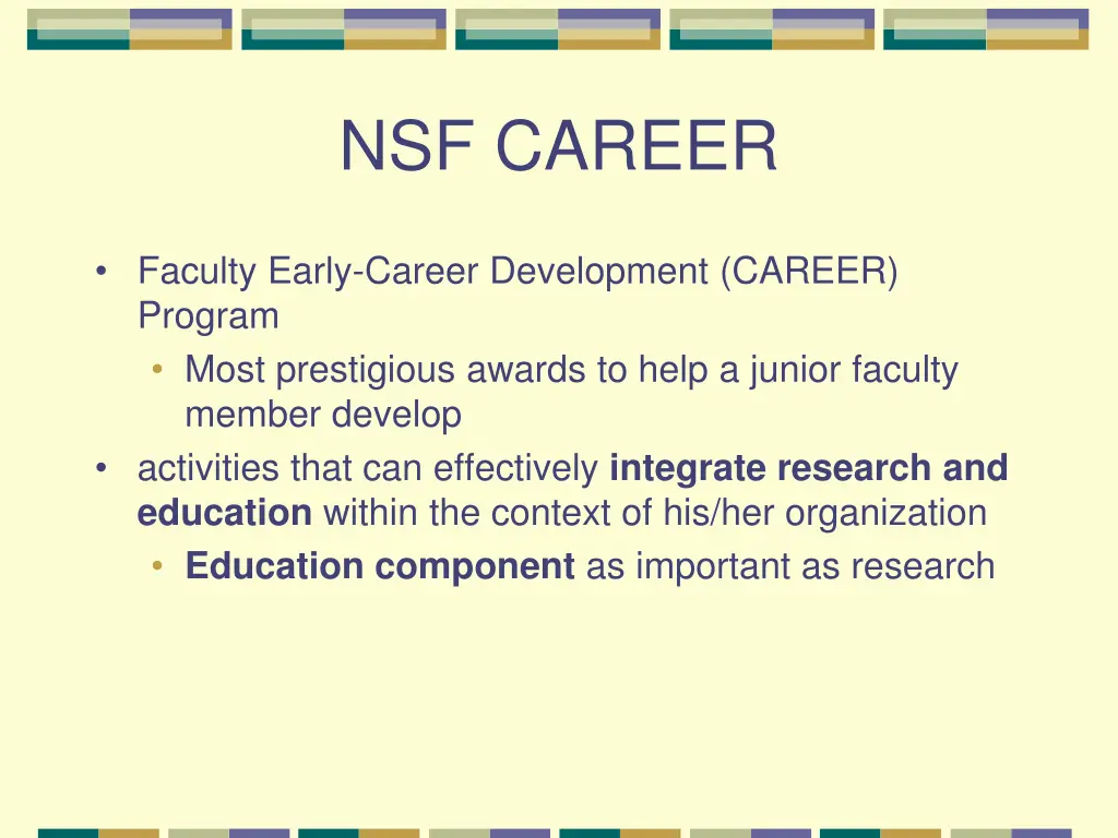 nsf career 1