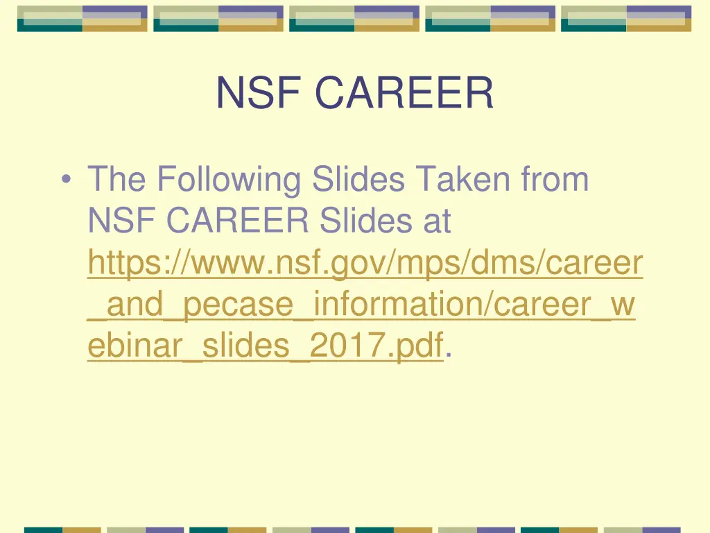 nsf career