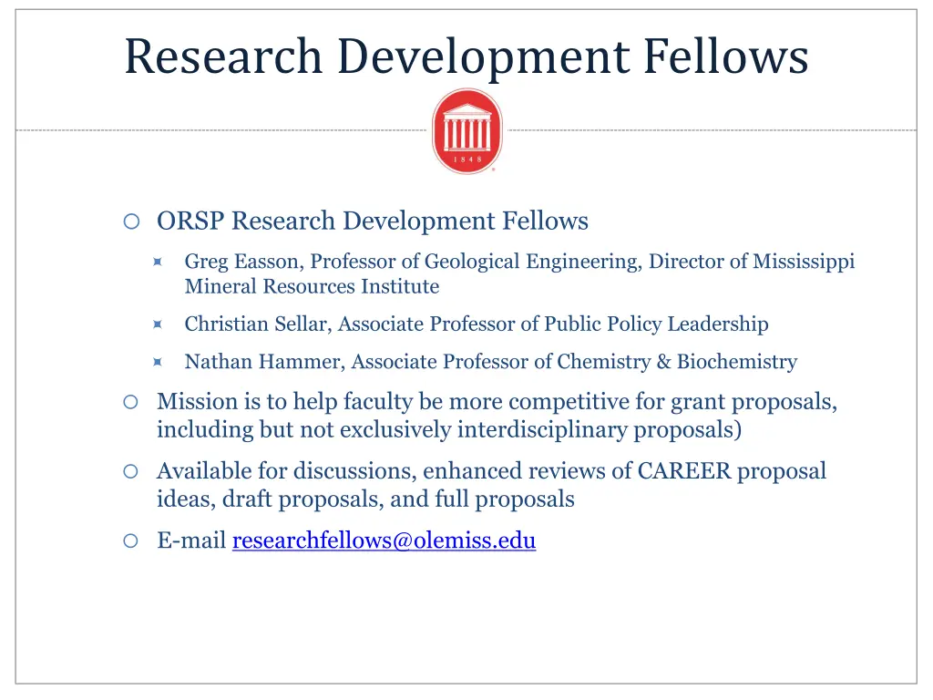 research development fellows