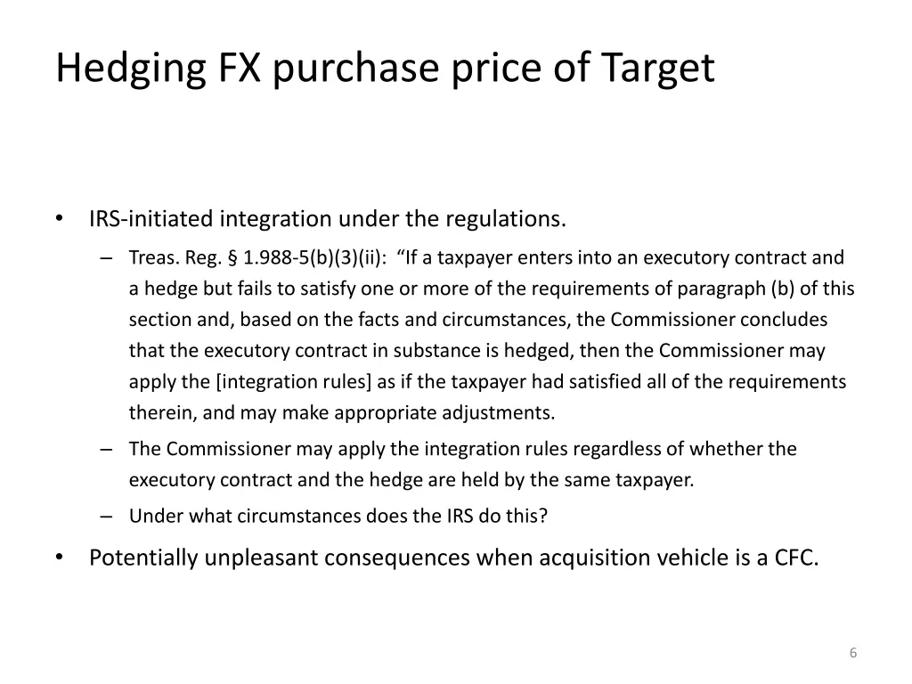 hedging fx purchase price of target 3