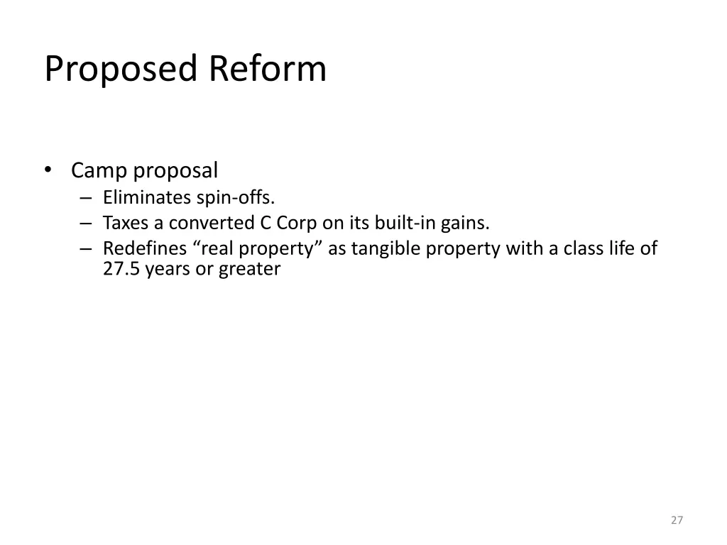 proposed reform