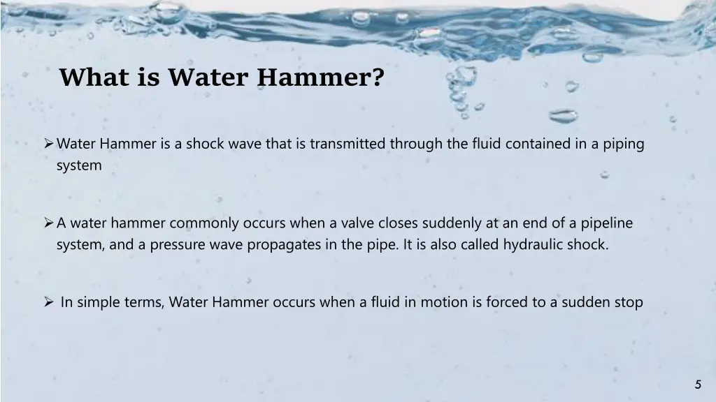 what is water hammer 1