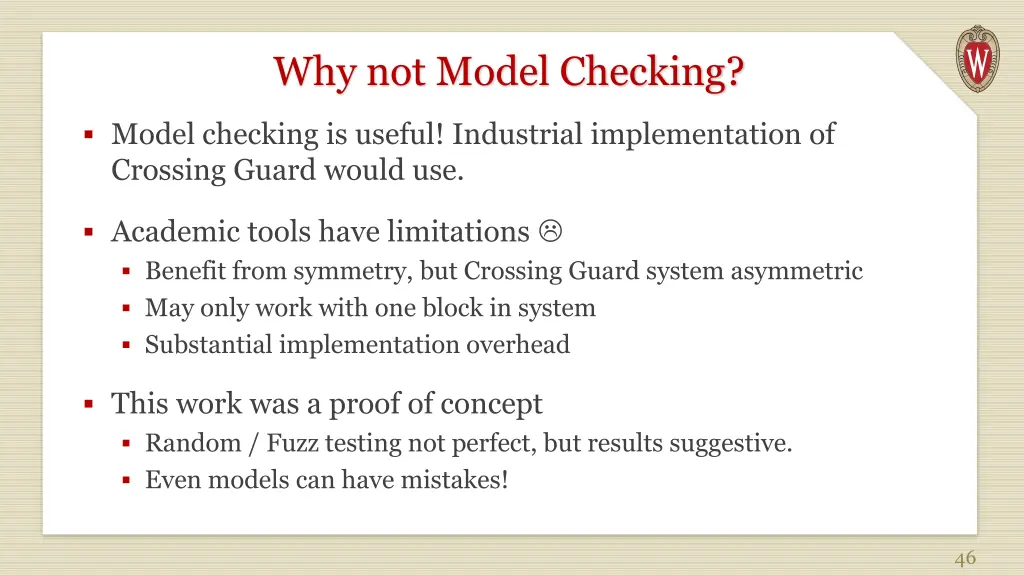 why not model checking