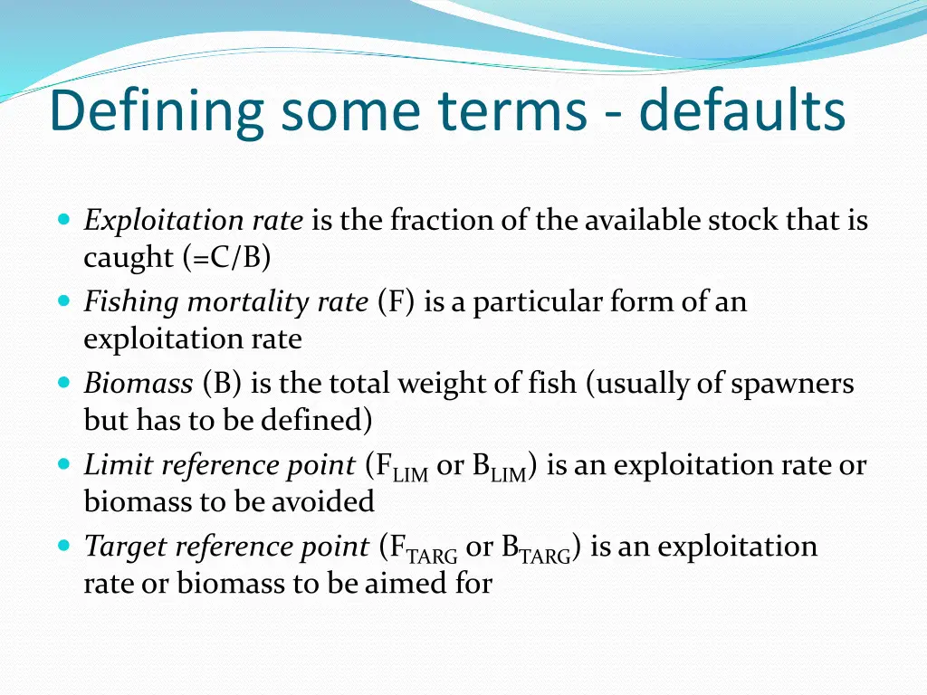 defining some terms defaults