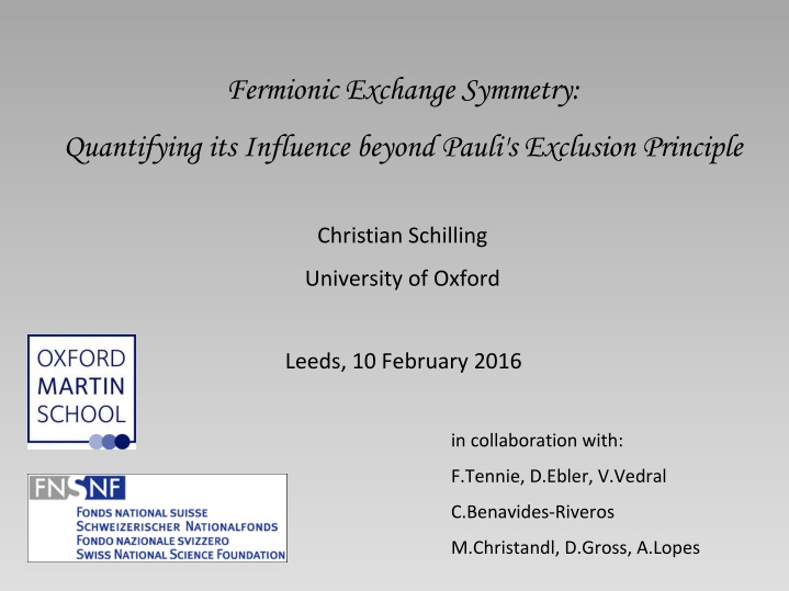 fermionic exchange symmetry