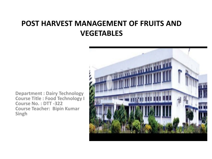 post harvest management of fruits and vegetables