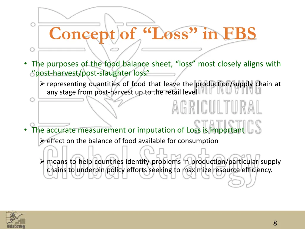 concept of loss in fbs 1