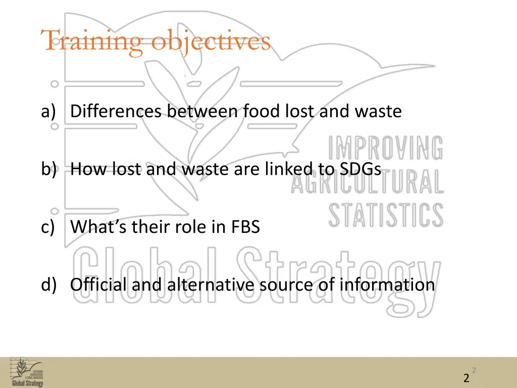 training objectives