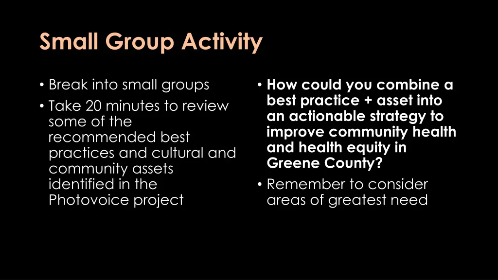 small group activity