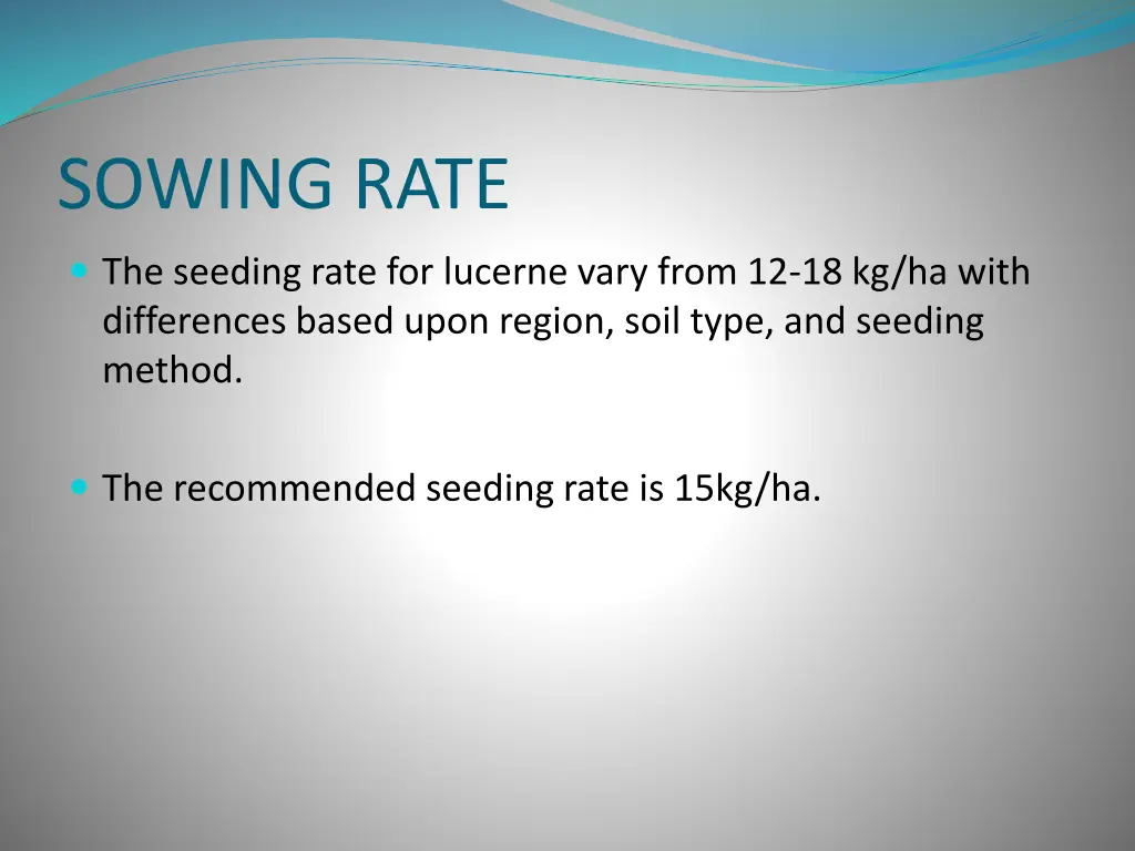 sowing rate