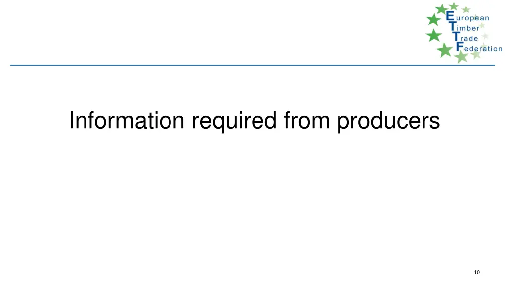 information required from producers