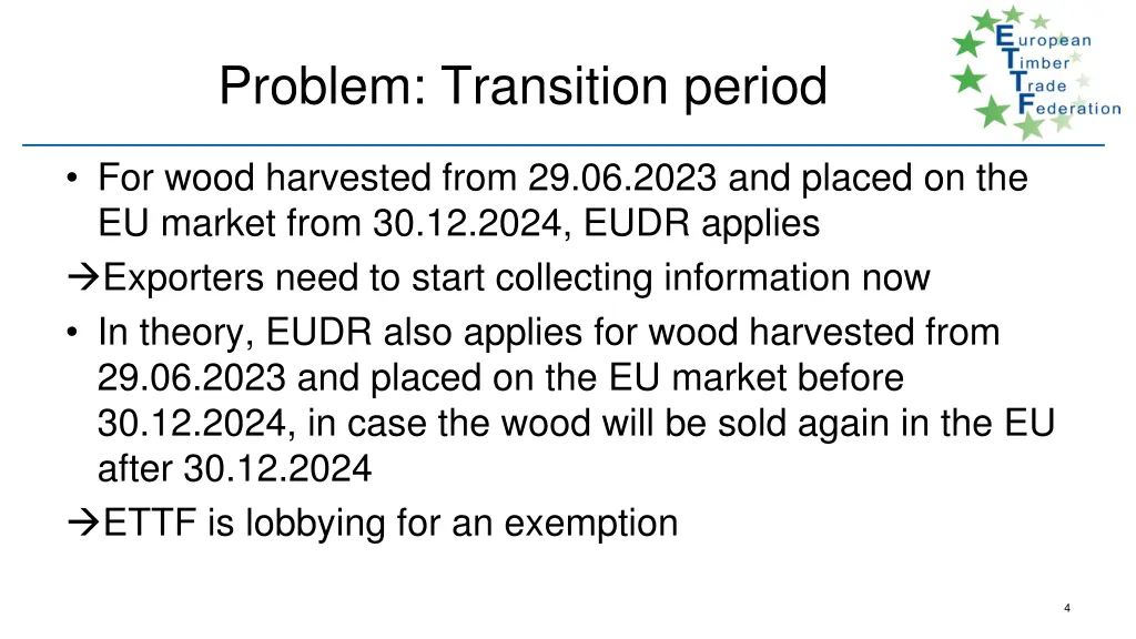 problem transition period