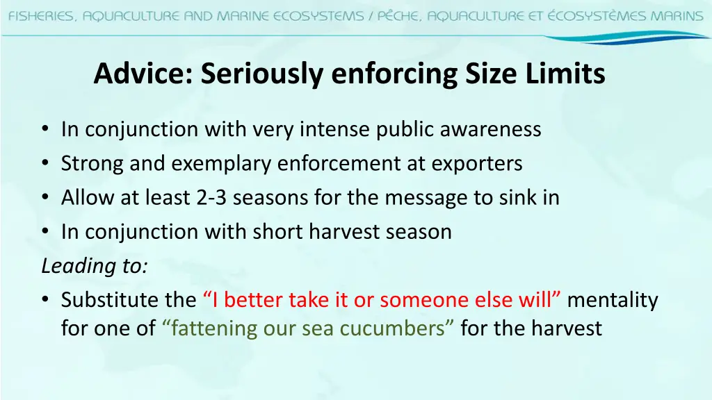 advice seriously enforcing size limits