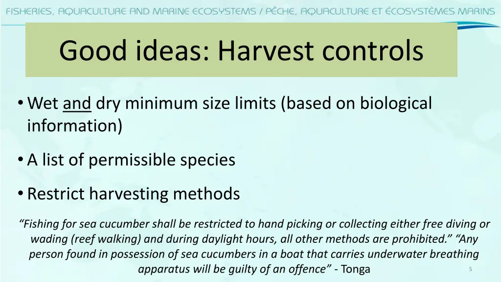 good ideas harvest controls