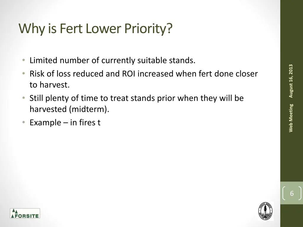 why is fert lower priority