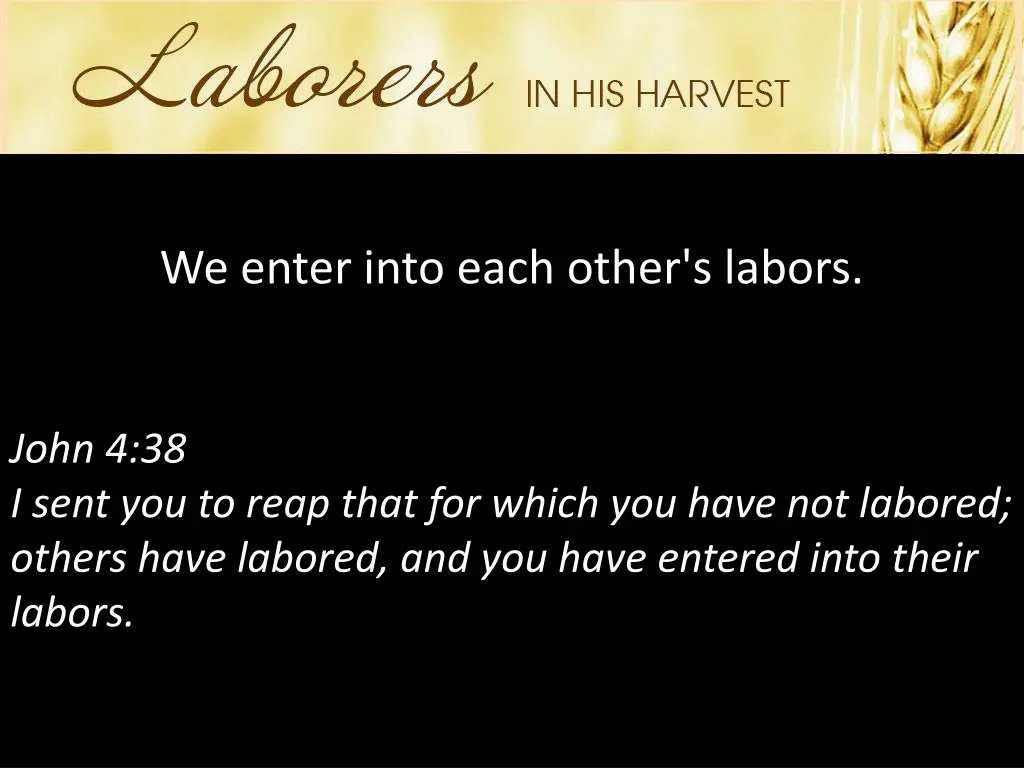 we enter into each other s labors