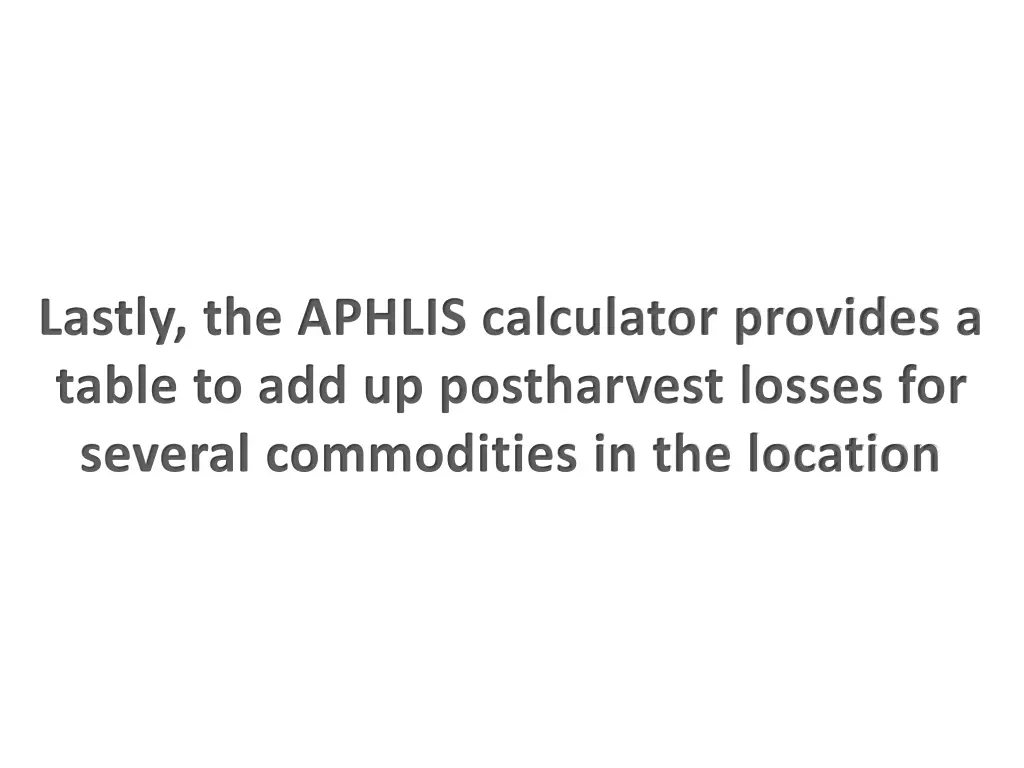 lastly the aphlis calculator provides a table