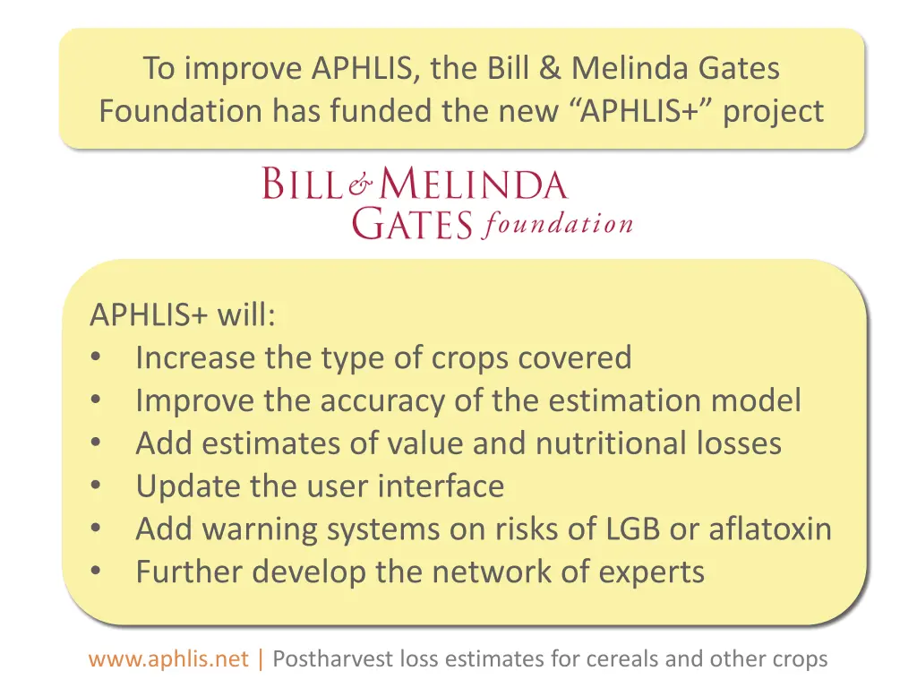 to improve aphlis the bill melinda gates