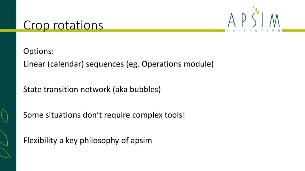 crop rotations