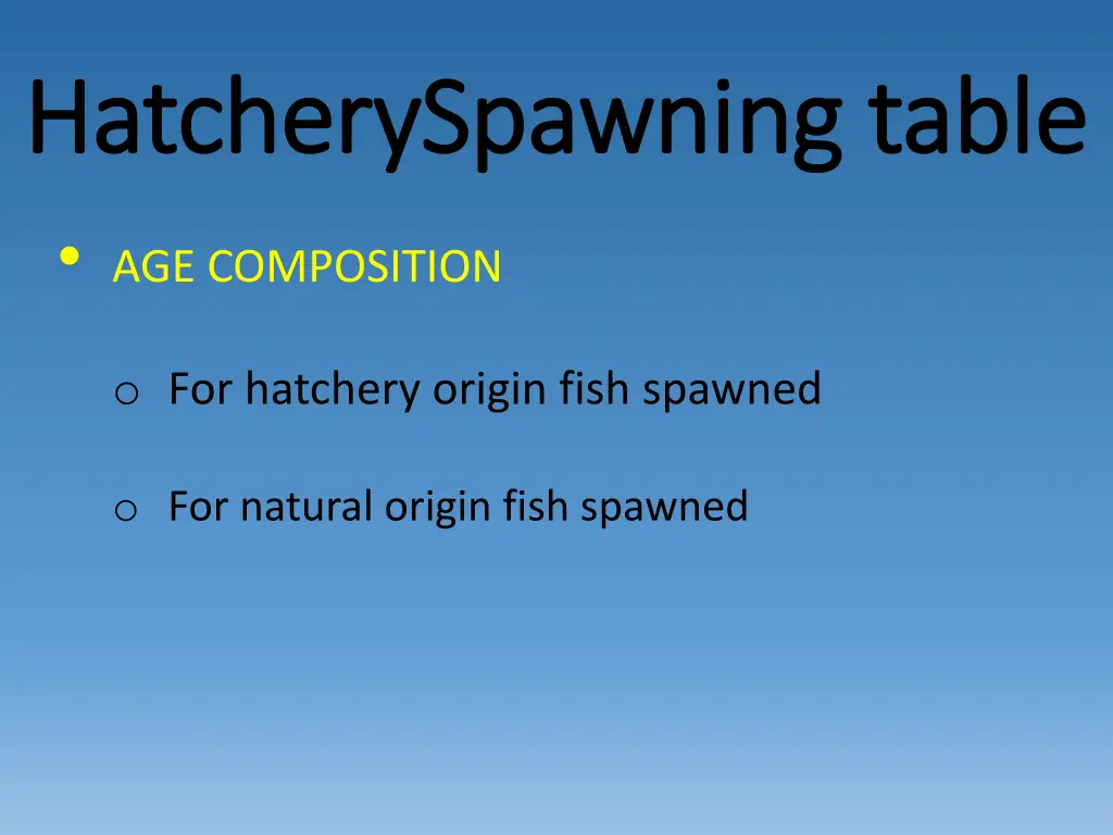 hatcheryspawning hatcheryspawning table