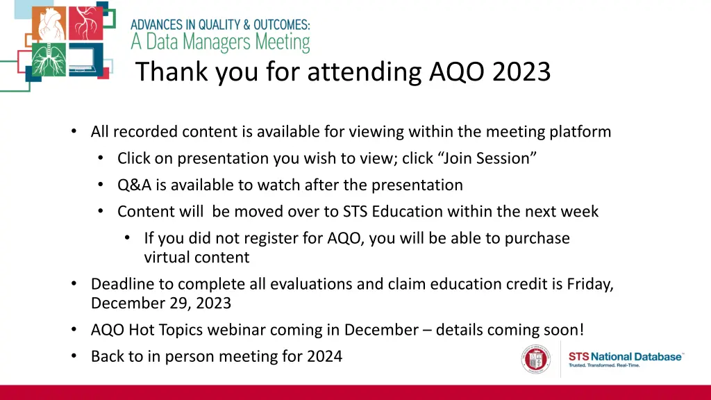 thank you for attending aqo 2023