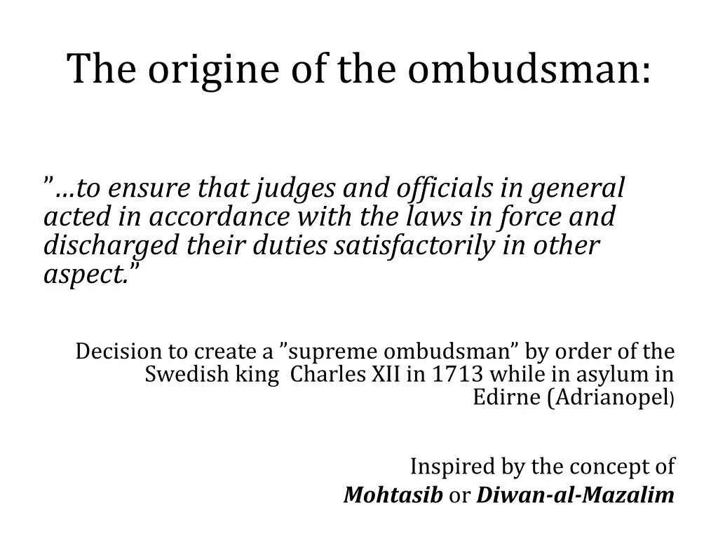 the origine of the ombudsman