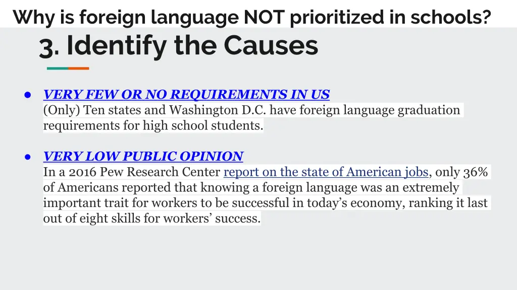 why is foreign language not prioritized 3