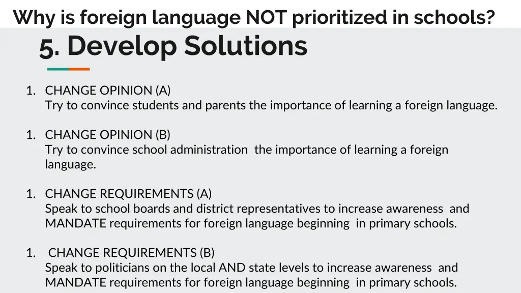 why is foreign language not prioritized 5