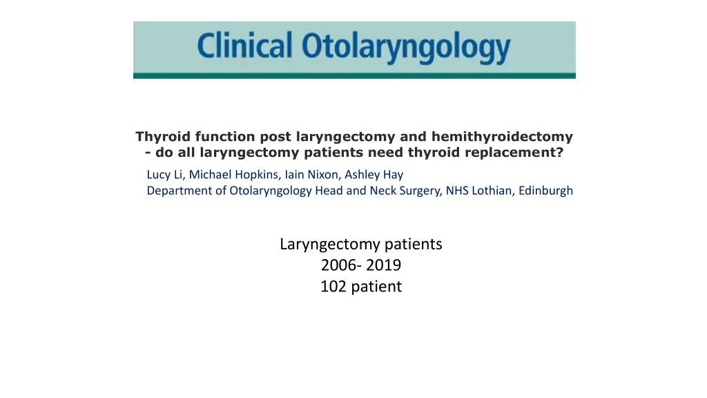 thyroid function post laryngectomy