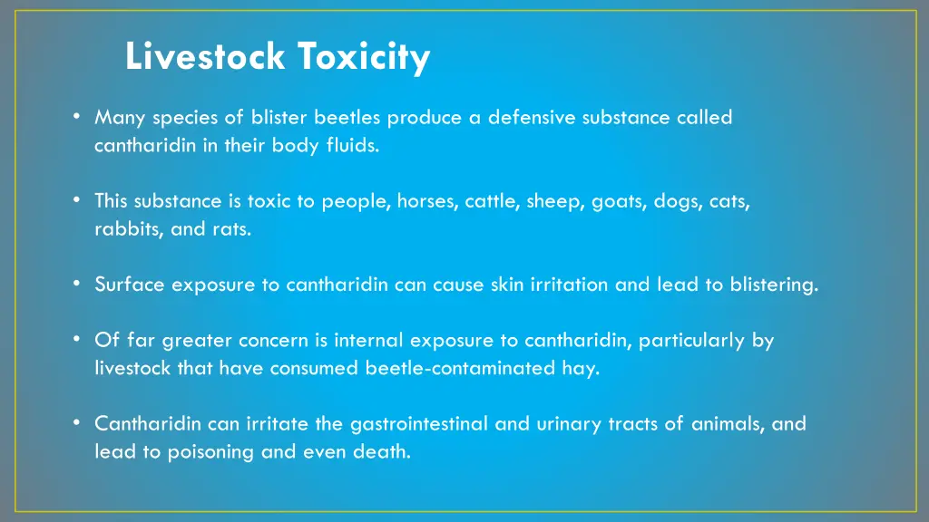 livestock toxicity