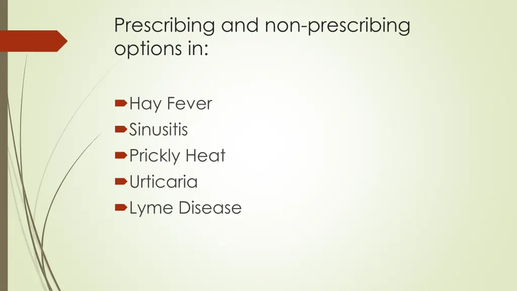 prescribing and non prescribing options in