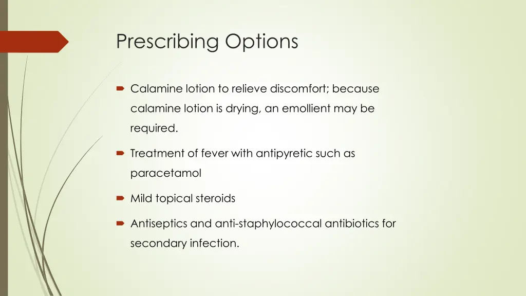 prescribing options