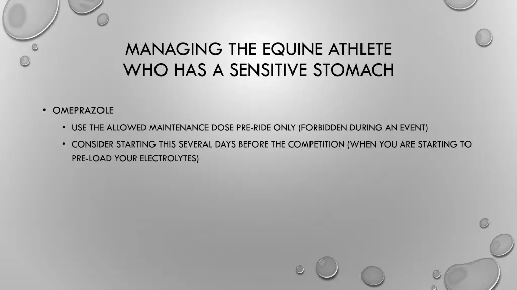 managing the equine athlete who has a sensitive 1