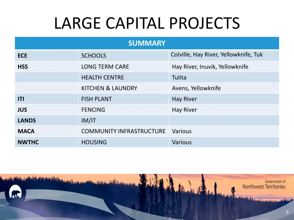 large capital projects