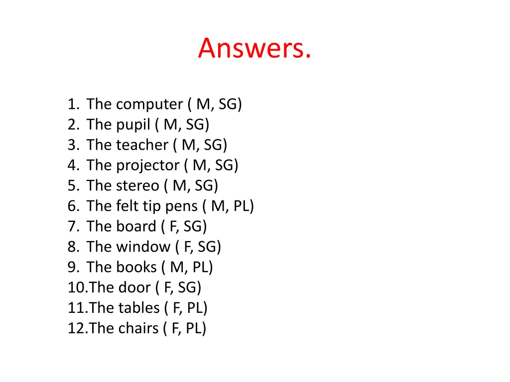 answers