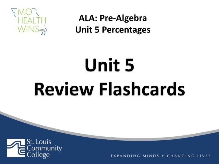 ala pre algebra unit 5 percentages